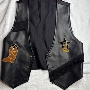 WESTERN VEST FAUX LEATHER